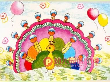 大班绘画课件PPT《孔雀》PPT课件图片