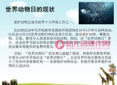 大班社会课件PPT《世界动物日》PPT课件图片