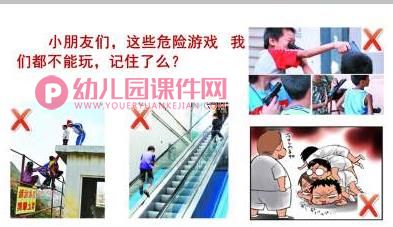 大班社会课件PPT《危险游戏我不玩》PPT课件图片