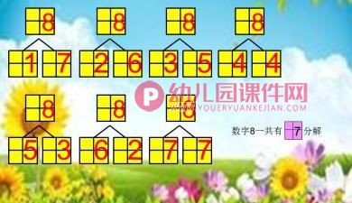 大班数学活动课件PPT《8的组成与加法练习》PPT课件图片