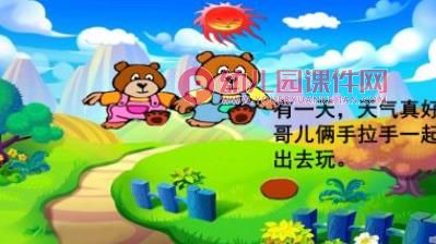 大班语言活动课件PPT《两只笨狗熊》PPT课件图片