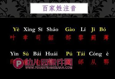 大班综合活动课件PPT《百家姓》PPT课件图片
