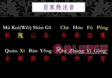 大班综合活动课件PPT《百家姓》PPT课件图片