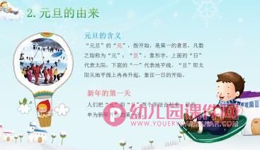 大班课件PPT《元旦的由来》PPT课件图片