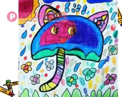 小班美术小花伞公开课PPT课件图片