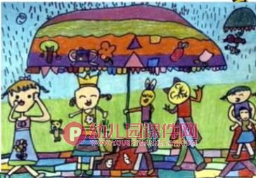 小班美术小花伞公开课PPT课件图片