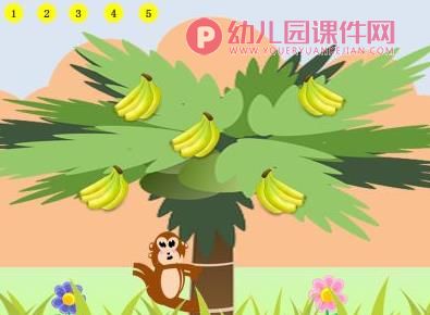 小班音乐课件PPT《五只猴子》PPT课件歌曲图片