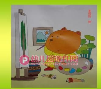 小班故事课件PPT《小熊画大树》PPT课件图片