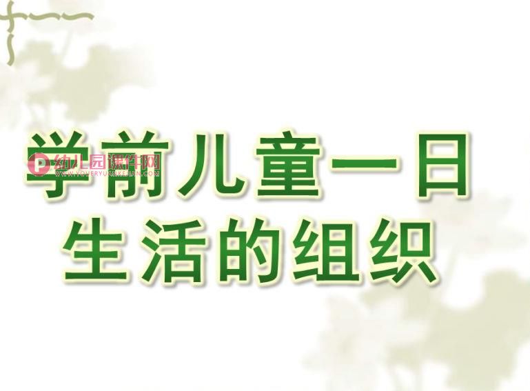 幼儿园学前儿童一日生活的组织PPT课件图片