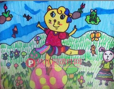 学前班美术课件PPT《小猫钓鱼》PPT课件图片