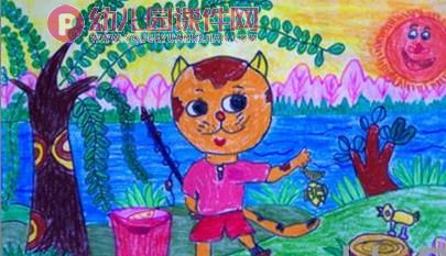 学前班美术课件PPT《小猫钓鱼》PPT课件图片