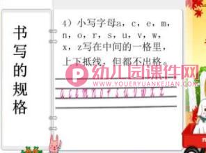 幼儿园26个英语字母手写体(含笔顺)PPT课件图片