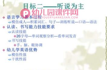幼儿英语教育的目标和内容PPT课件图片