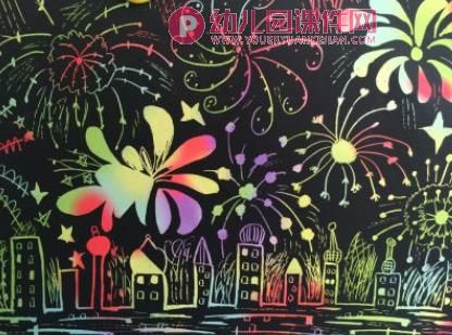 中班美术课件PPT《五彩缤纷的烟花》PPT课件图片