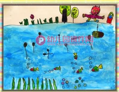 中班美术手指点画课件PPT《春天的小蝌蚪》PPT课件图片