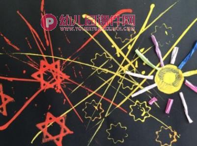 中班美术课件PPT《五彩缤纷的烟花》PPT课件图片