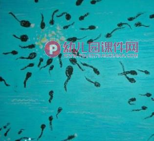 中班美术手指点画课件PPT《春天的小蝌蚪》PPT课件图片