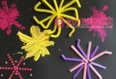 中班美术课件PPT《五彩缤纷的烟花》PPT课件图片