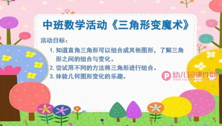 中班数学课件PPT《三角形变魔术》PPT课件图片