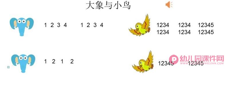 中班音乐欣赏课件PPT《大象和小鸟》PPT课件音频图片
