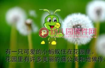 中班语言课件PPT《小蚂蚁和蒲公英》PPT课件图片